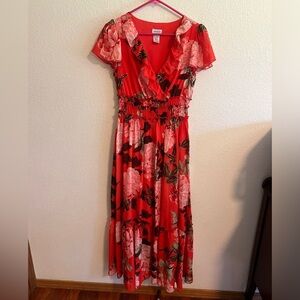 Red Floral Alex B Dress Size 6